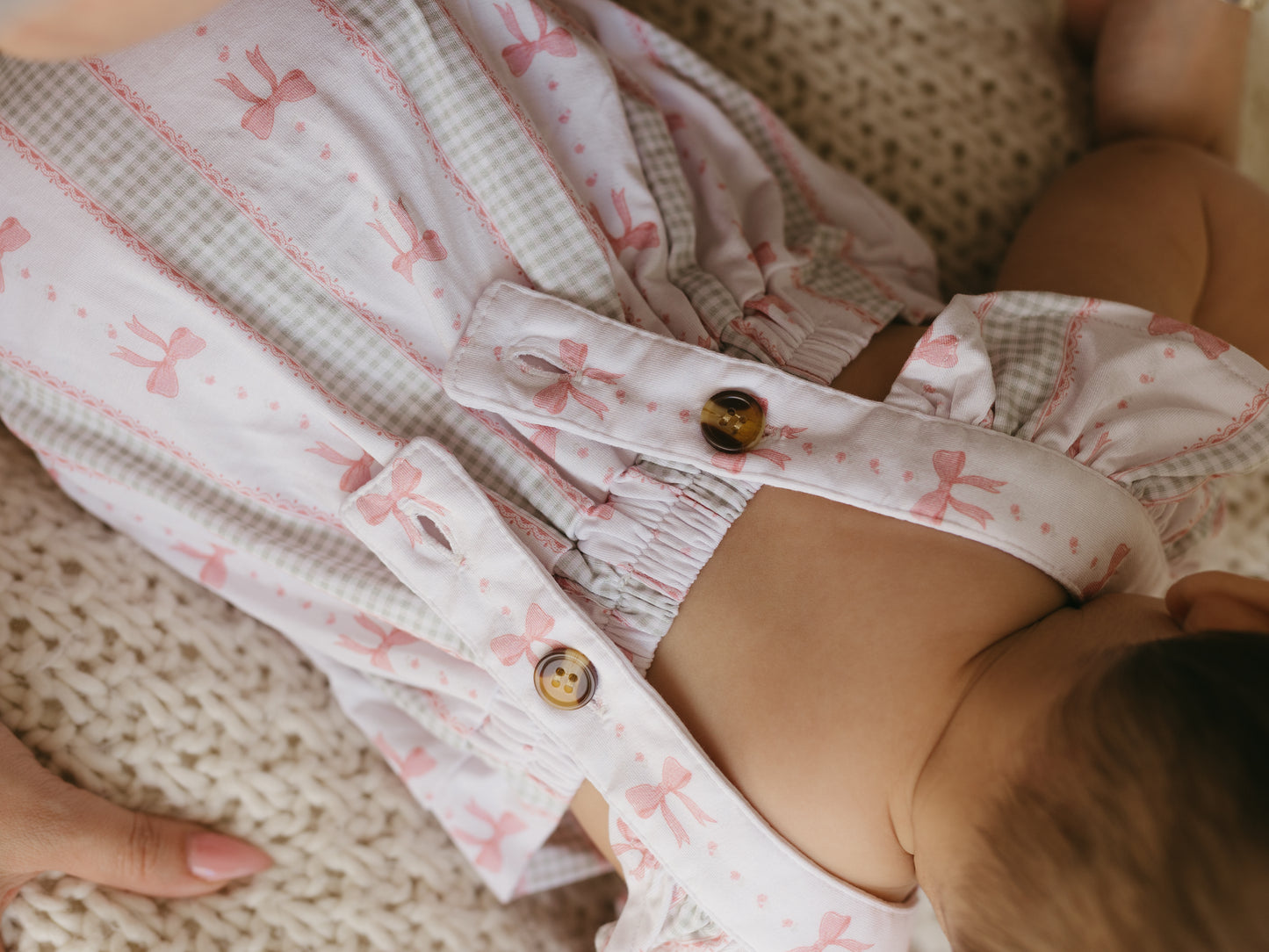 Gingham & Bows Ruffle Romper
