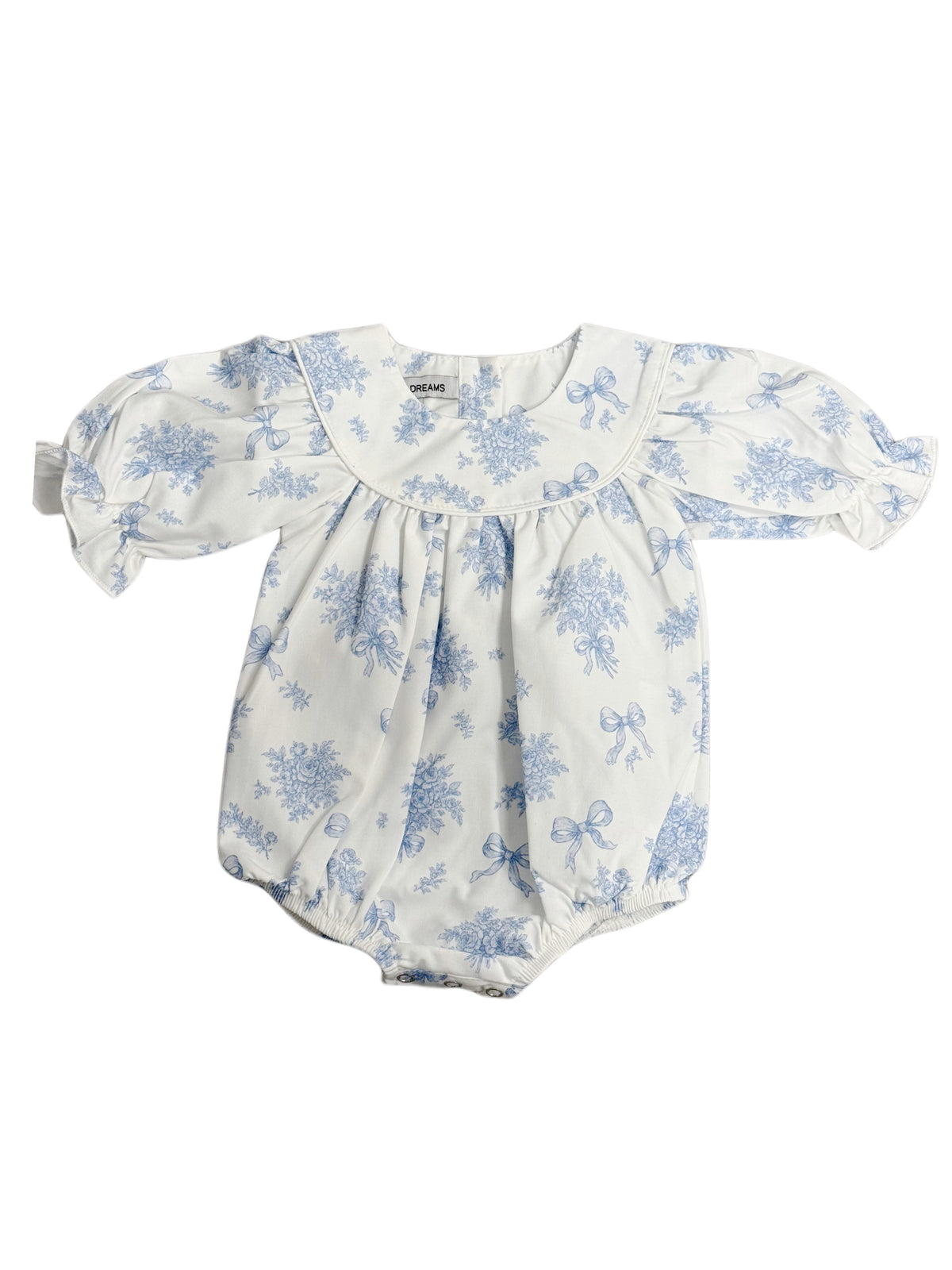Evie Blue Floral Bow Print Bubble