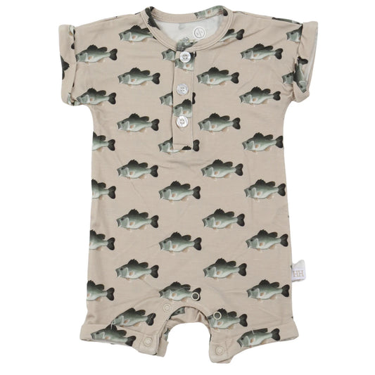 Boys Bass Button Romper
