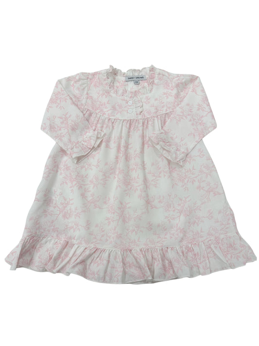 Victoria Pink Toile Print Long Sleeves Gown