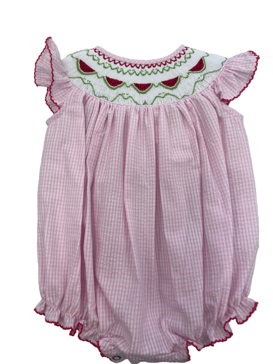 Watermelon Smocked Bishop Bubble