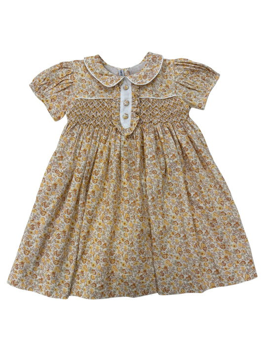 Sandy Yellow Smocked Dress
