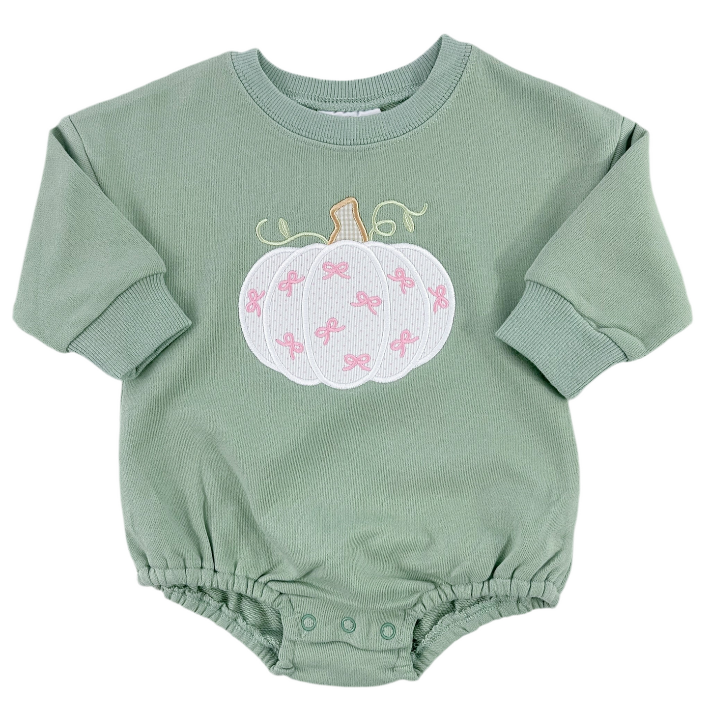 Olive Pumpkin Bow Bubble