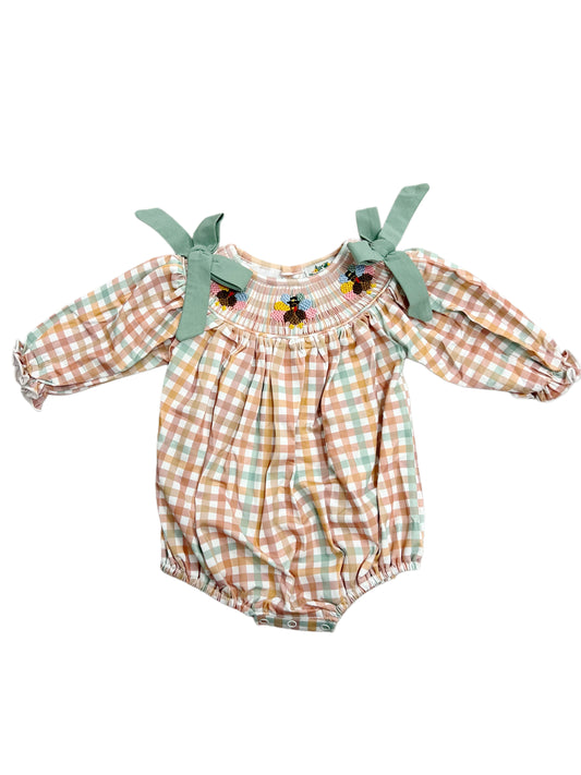 Gingham Turkey Girls Bubble