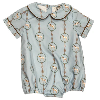 Boys Blue Horse Collared Bubble