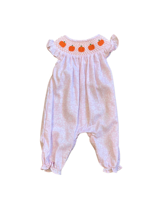 GIRLS SWEET PUMPKINS SMOCK ROMPER