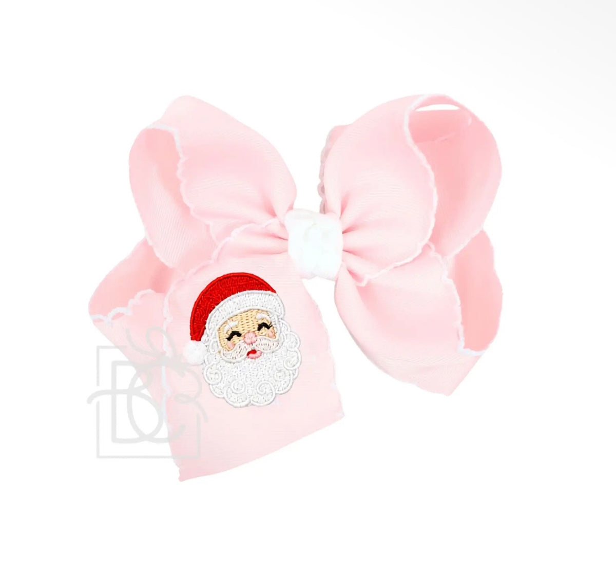 Embroidered Santa Crochet Edge Bows