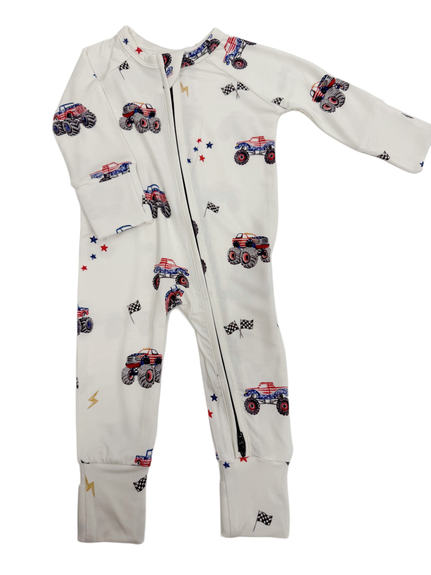 Red, White & Vroom Zipper Pajamas