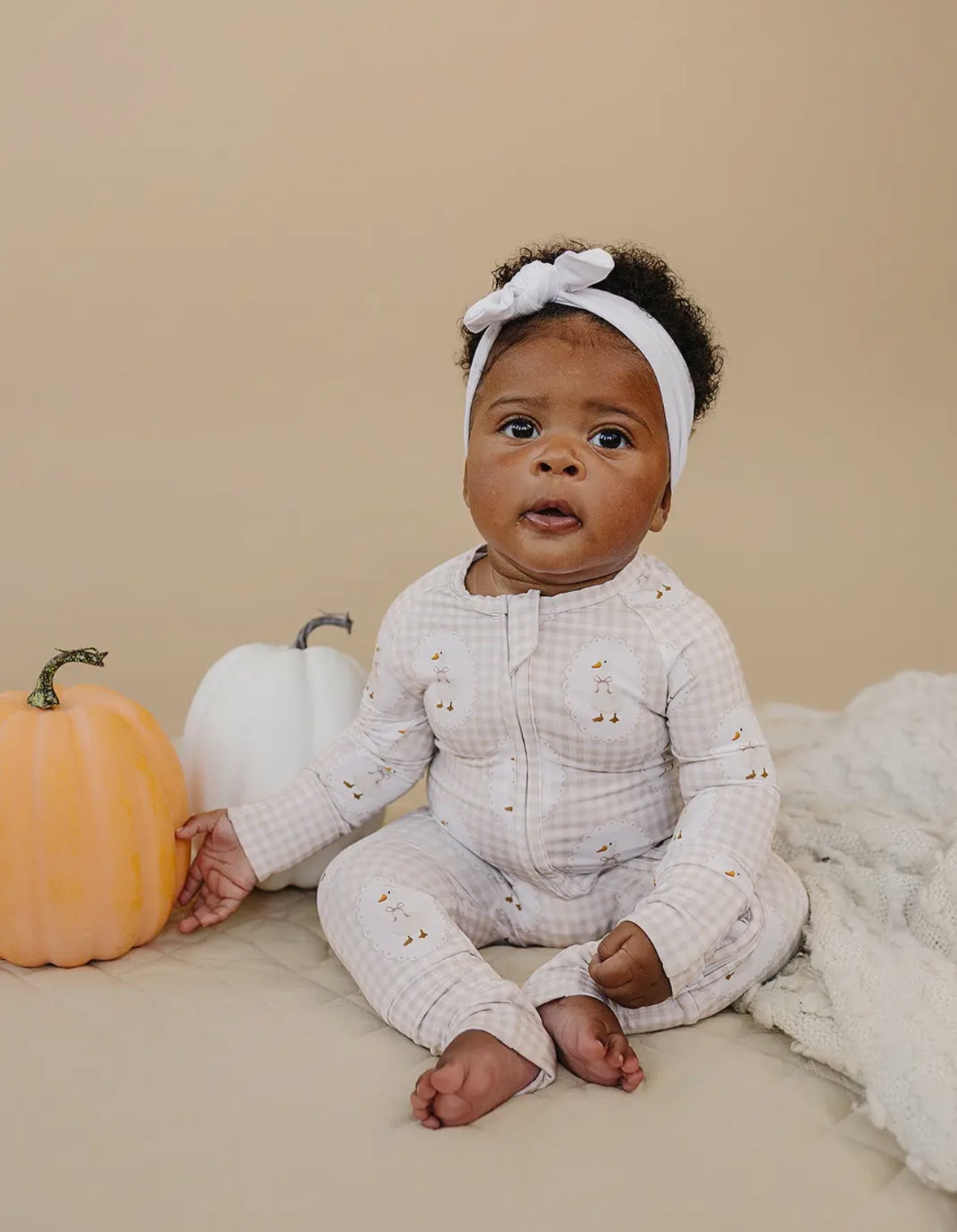 Bamboo Zip Romper | Gingham & Goose