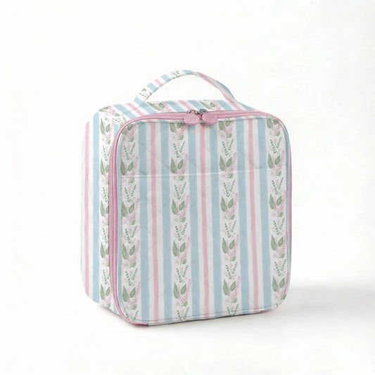 Blue Floral Stripe Lunchbox