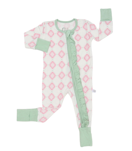 Everleigh Ruffle Double Zipper Romper