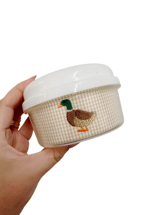 Snack Bowl Khaki Gingham with Mallard