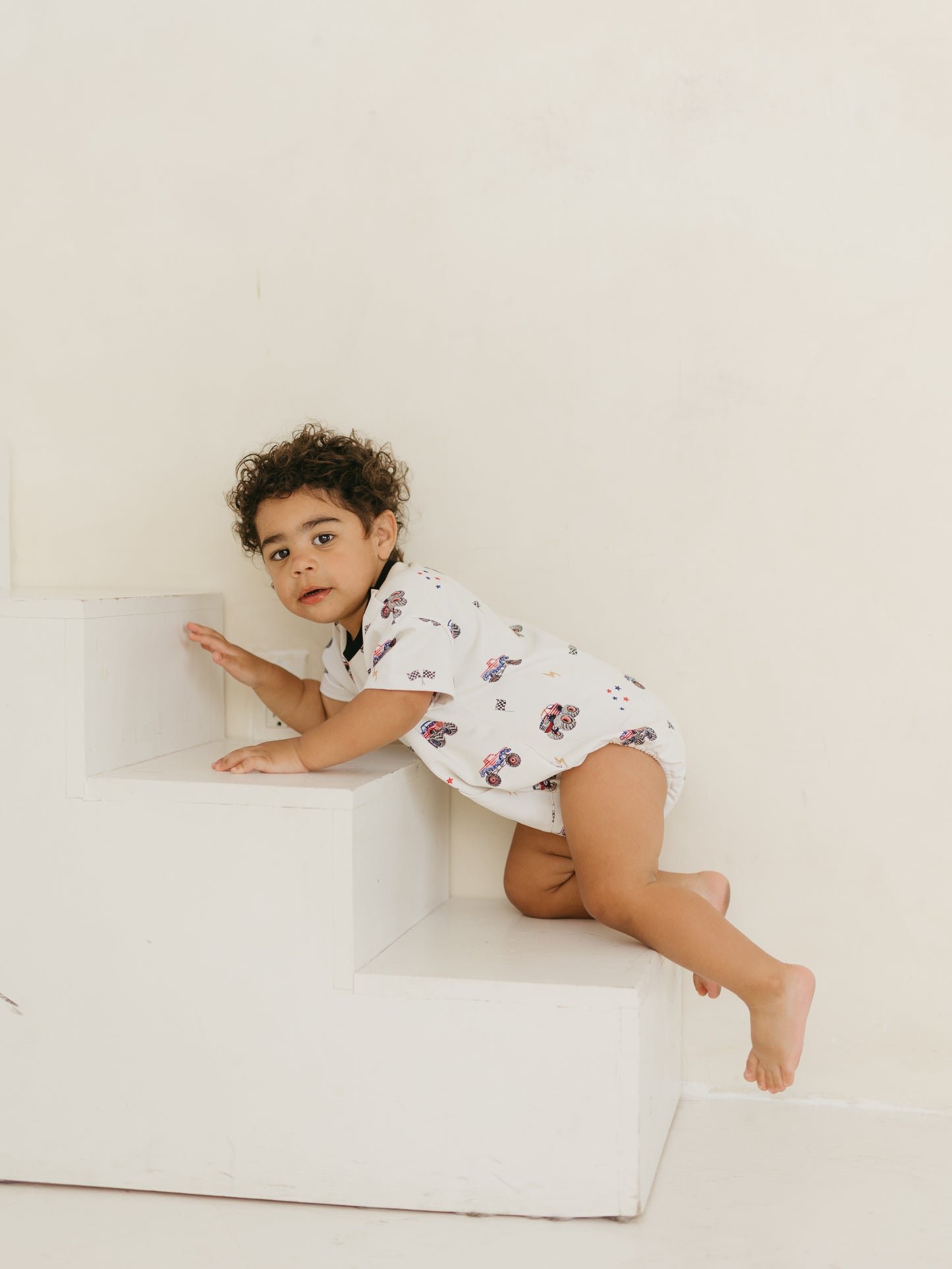 Red, White & Vroom Terry Romper