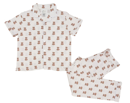 Womens Pink Beary Cute Loungewear Set