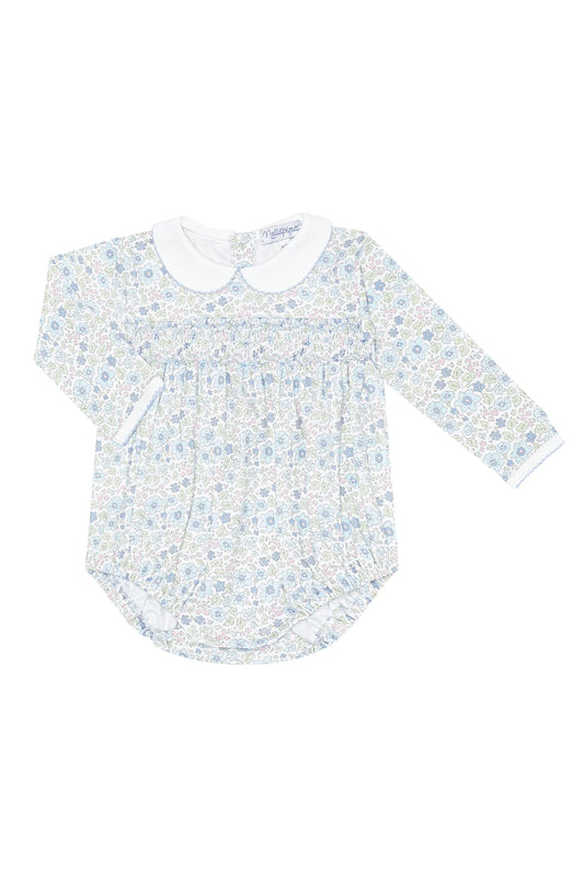 Blue Meadow Smocked Bubble