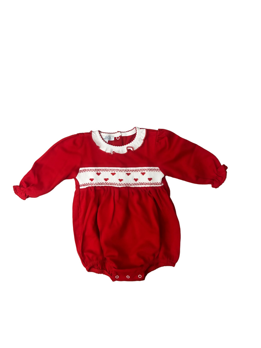 Valentina's Heart Smocked LS Bubble