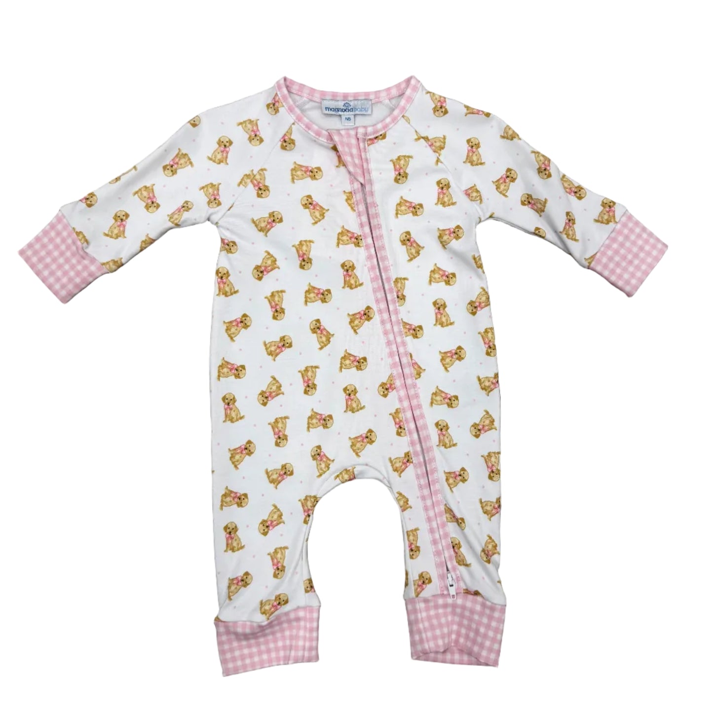 Pink Sweet Golden Print Zip Playsuit