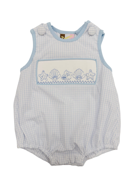 Seashell Smocked Boys Bubble