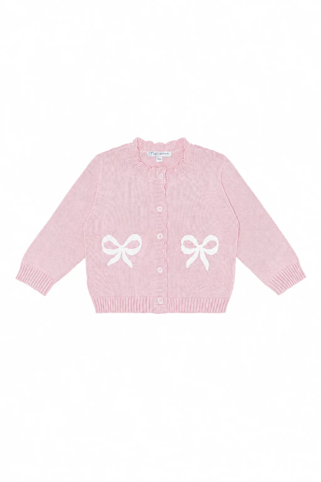Charming Bow Embroidered Knit Cardigan