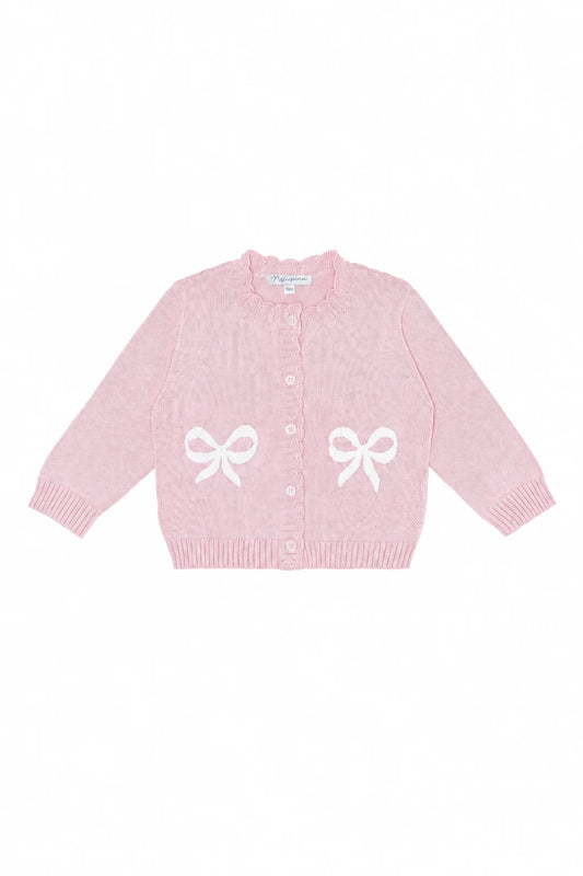 Charming Bow Embroidered Knit Cardigan