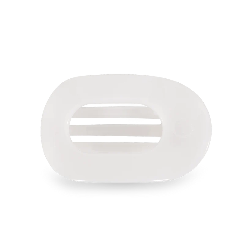 Coconut White Small Flat Round Hair Clip