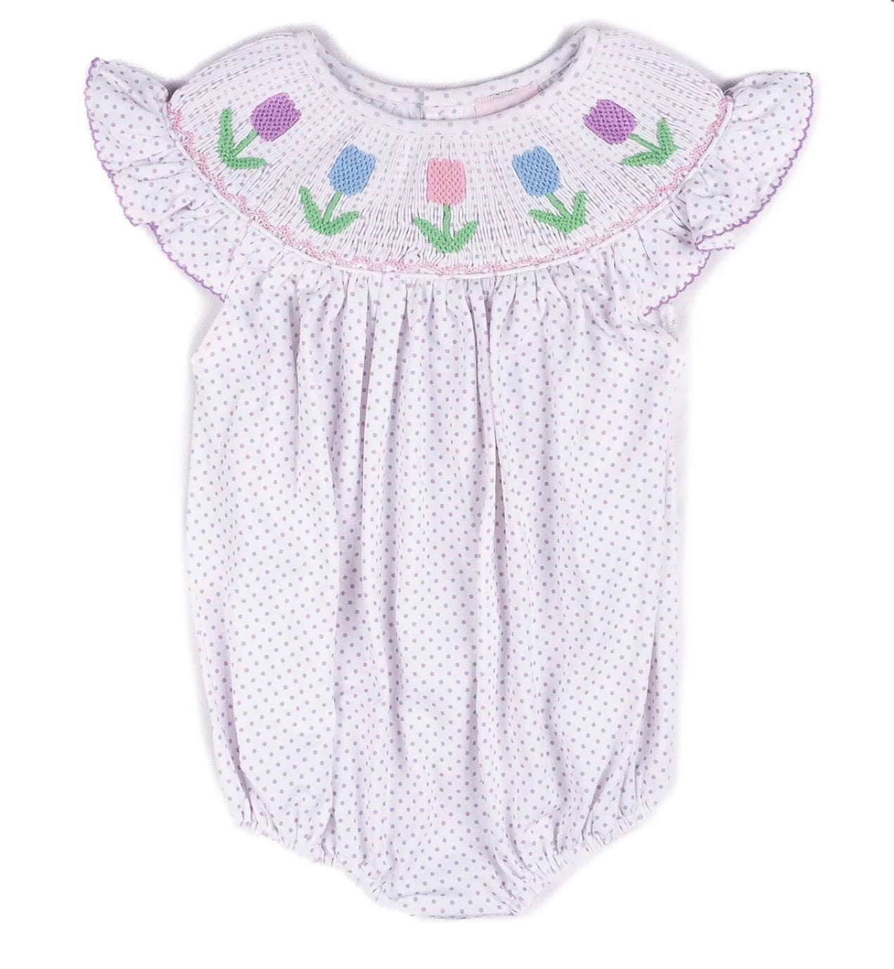 Girls Tulip Smocked Bubble