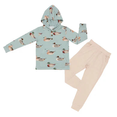 Vintage Ducks Hooded Set (Brown Pants)