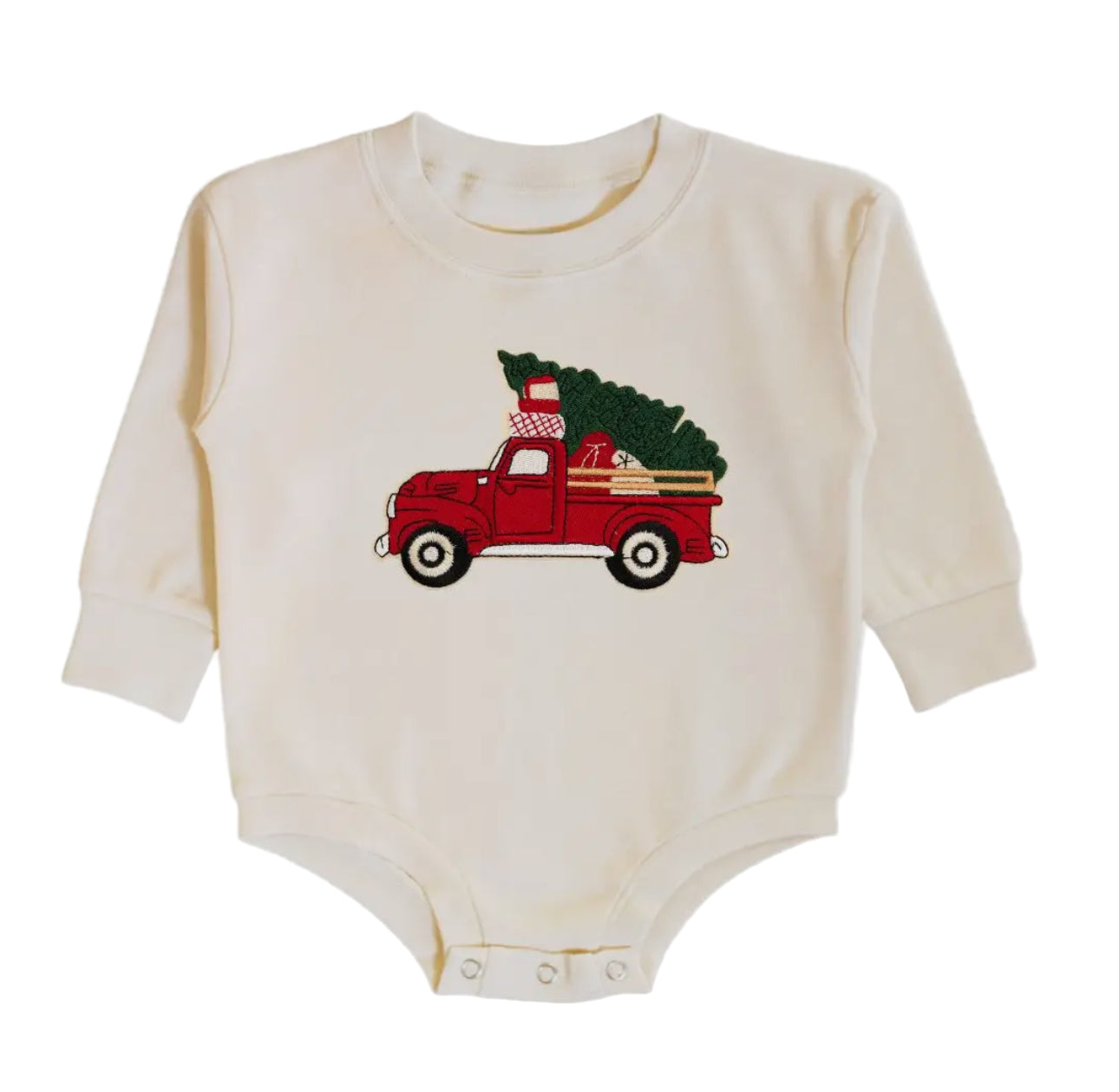 Christmas Truck Patch Romper
