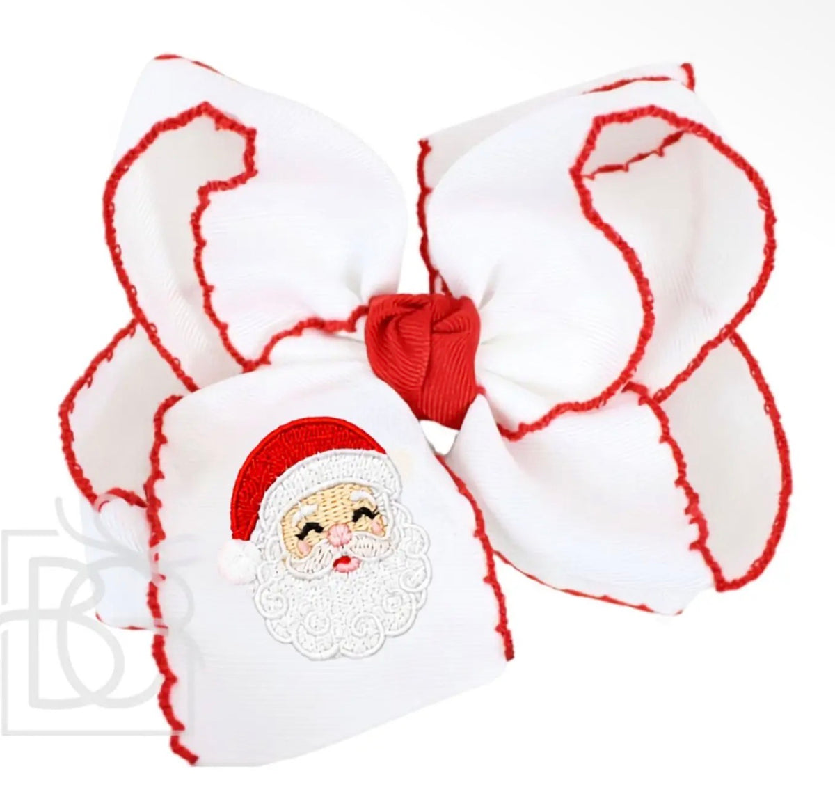 Embroidered Santa Crochet Edge Bows