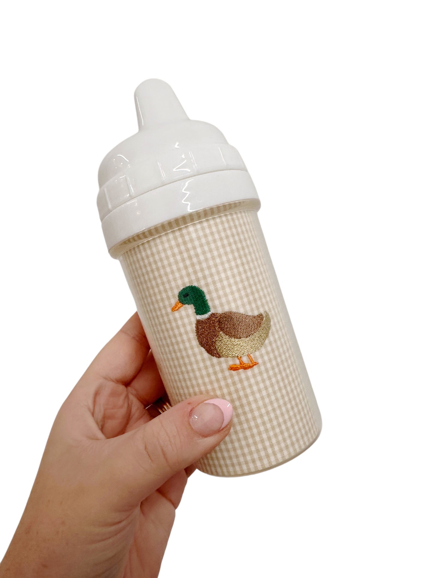 Sippy Cup Khaki Gingham with Mallard