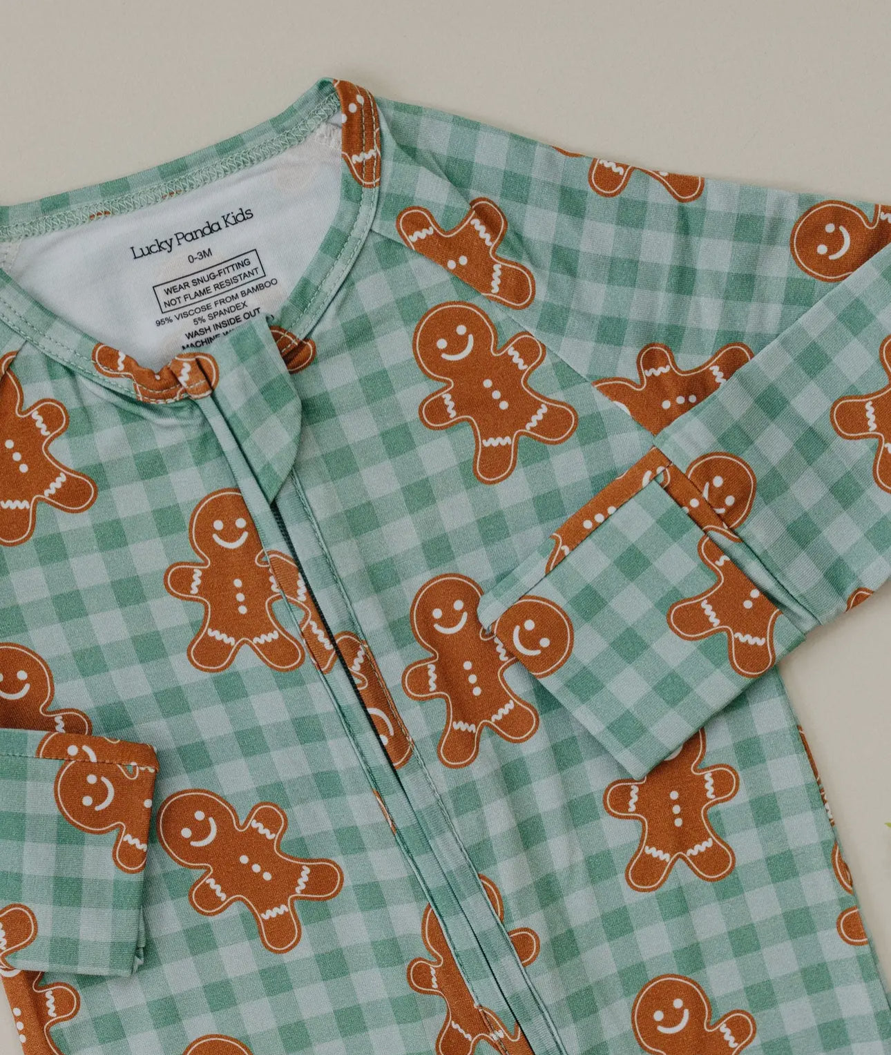 Bamboo Zip Romper | Gingerbread Gingham