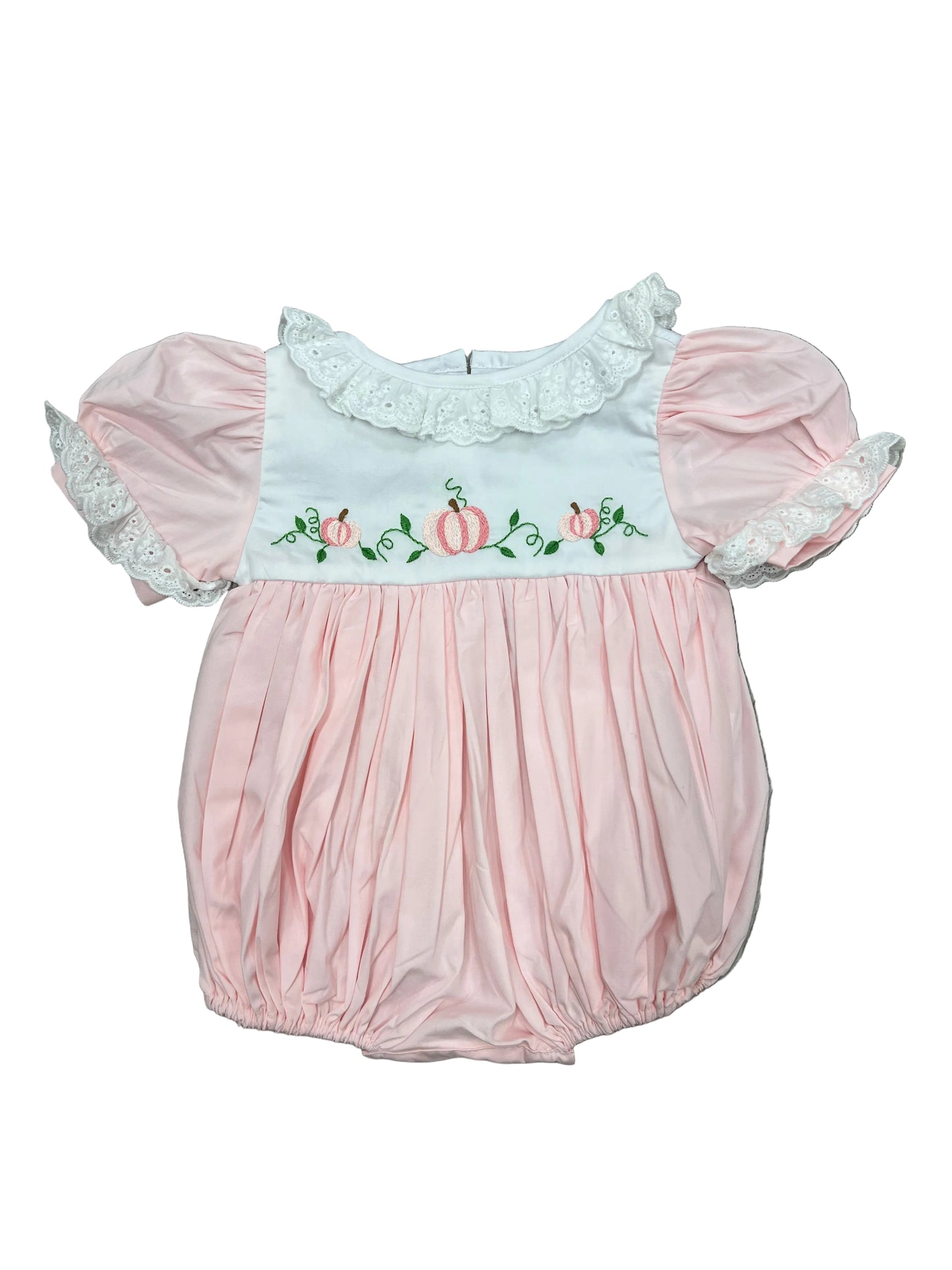 Pink Embroidered Pumpkin Bubble Ruffle Collar