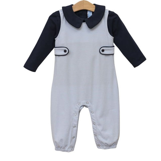 Gabriel Jon Jon Set- Light Blue Stripe-Navy