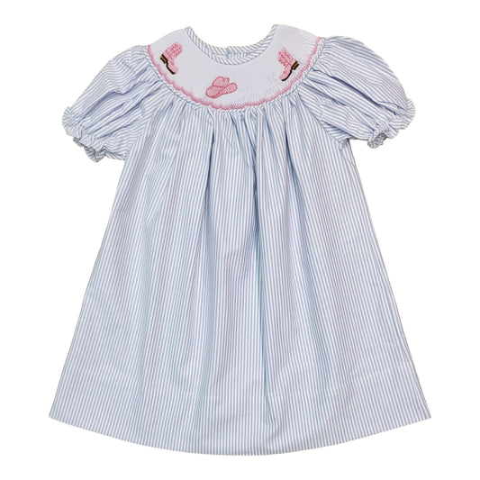 Cowgirl Boots & Smocked Dress