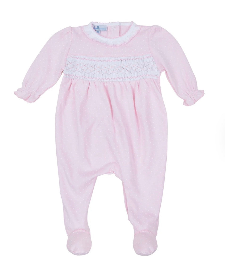 Simply Sweet Smocked Footie - Pink
