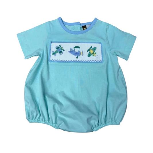 Airplane Smocked Boys Bubble