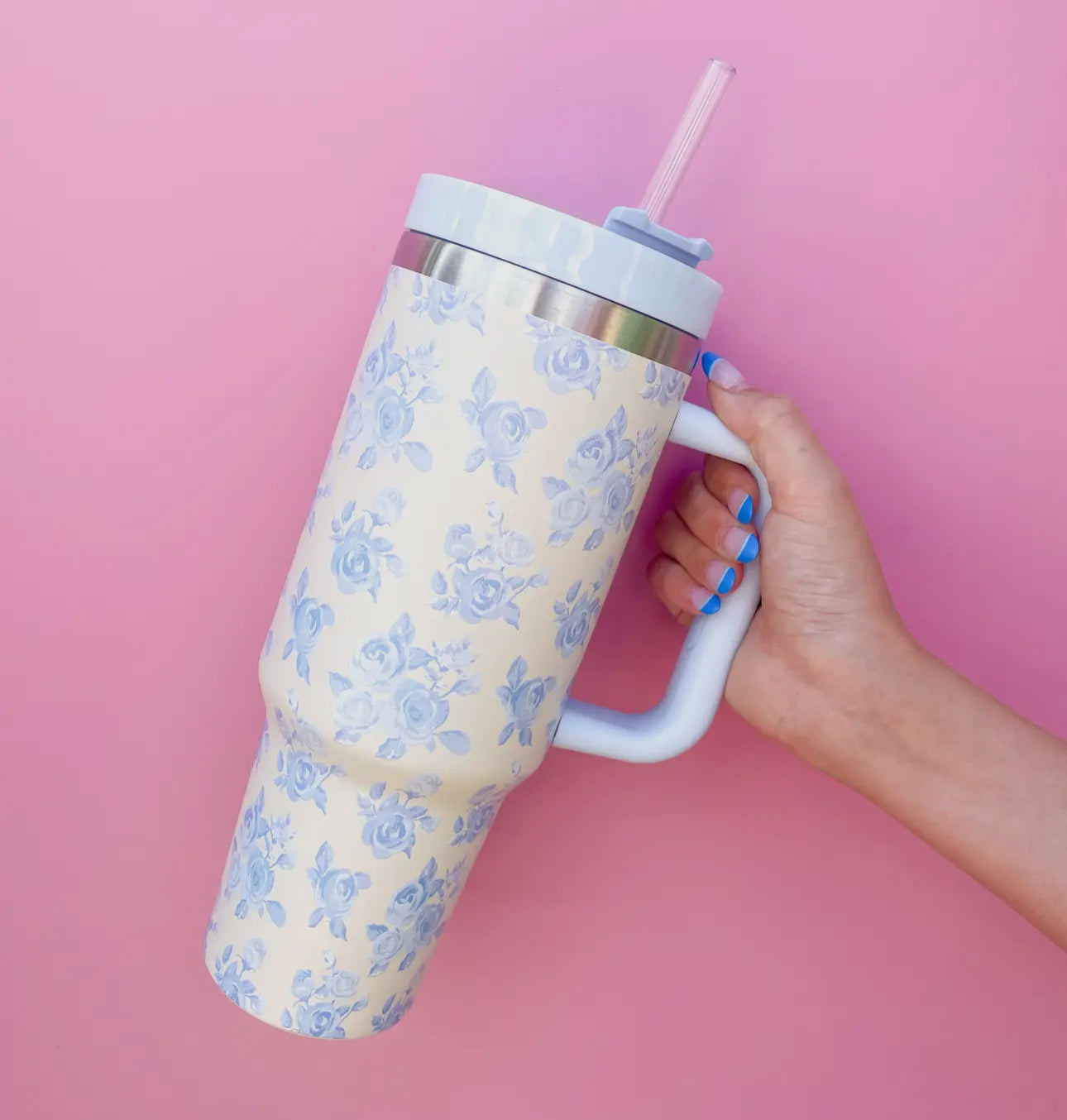 Floral Tumbler - Blue