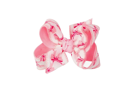 Bow Print Hair Bow - 4.5”