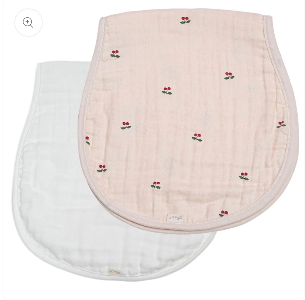 Cherry Muslin Burp Cloth Set 2-Pack