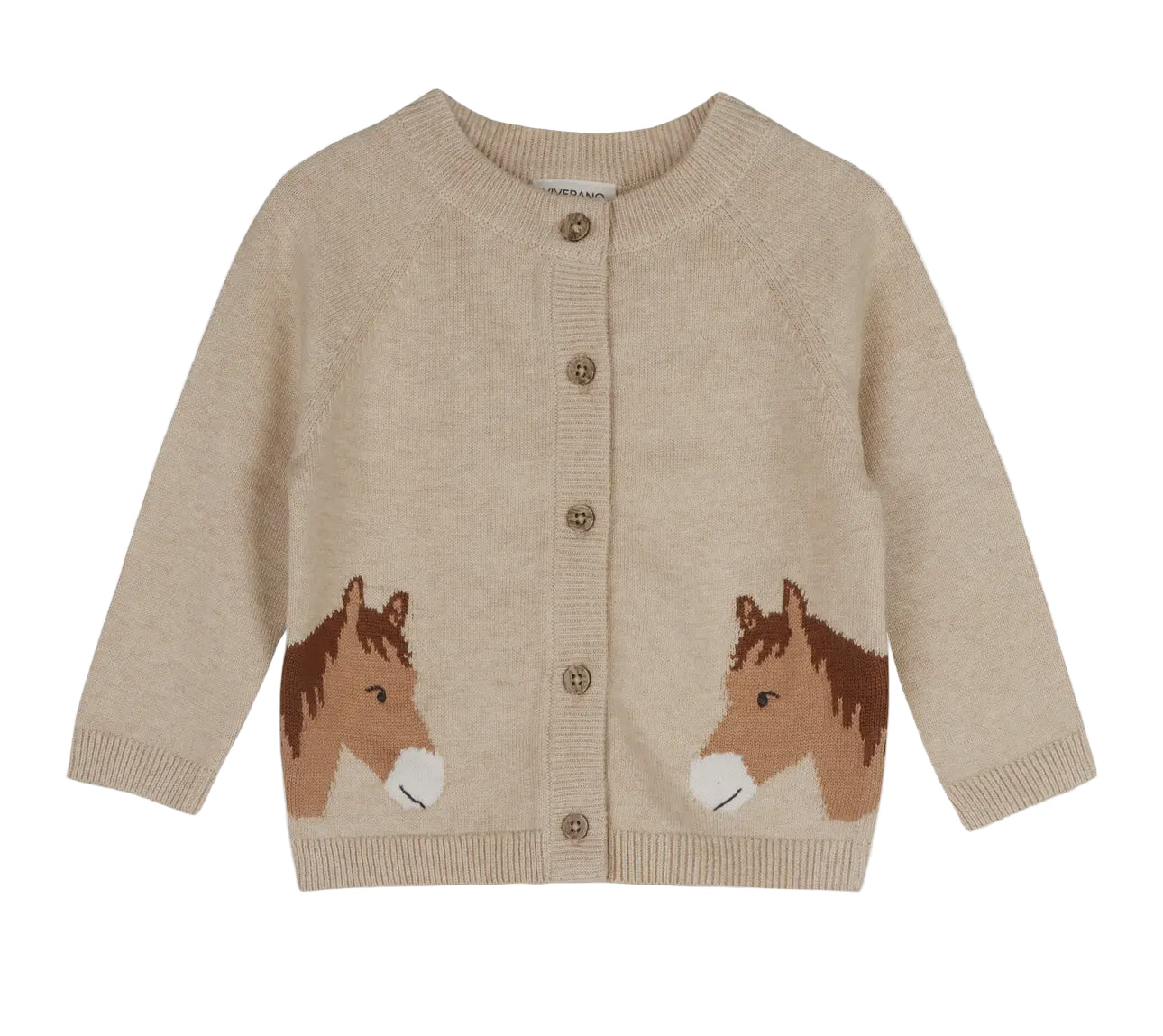 Horse Jacquard Sweater Knit Baby Cardigan