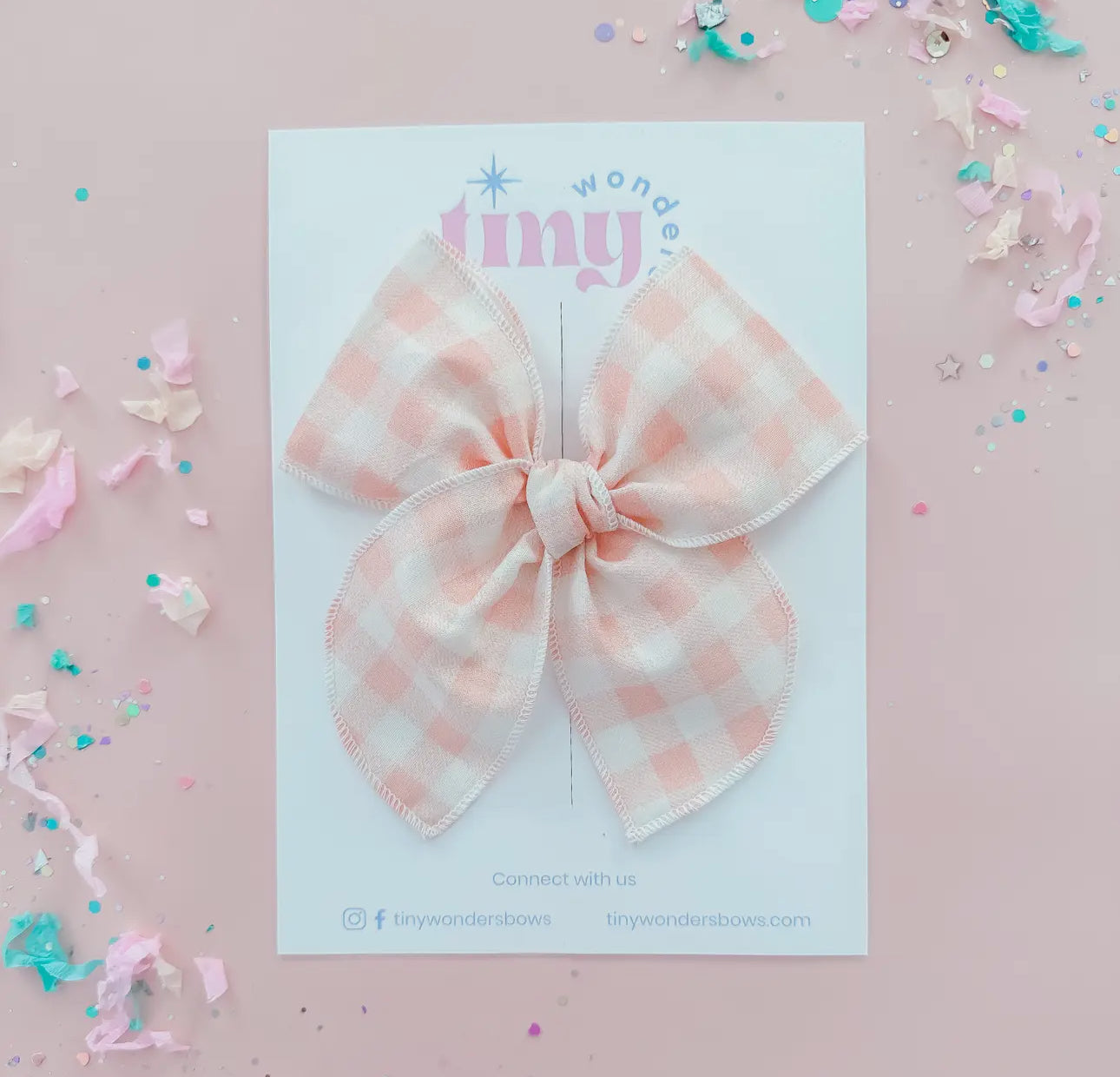 Pink Checkered Bow