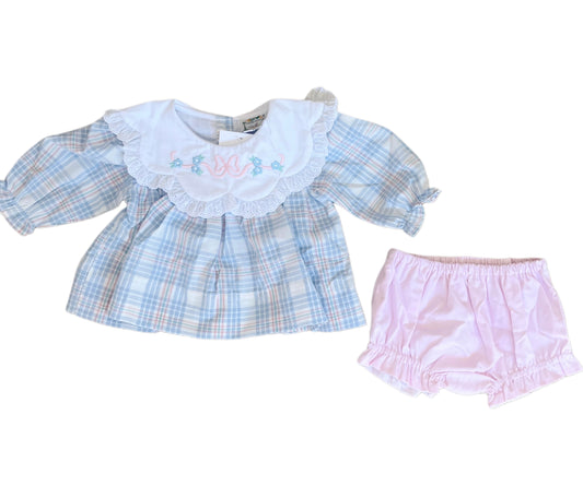 GIRLS PREPPY IN PLAID BLOOMER SET