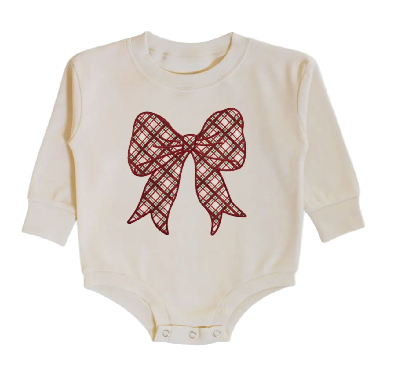 Christmas Plaid Bow Romper