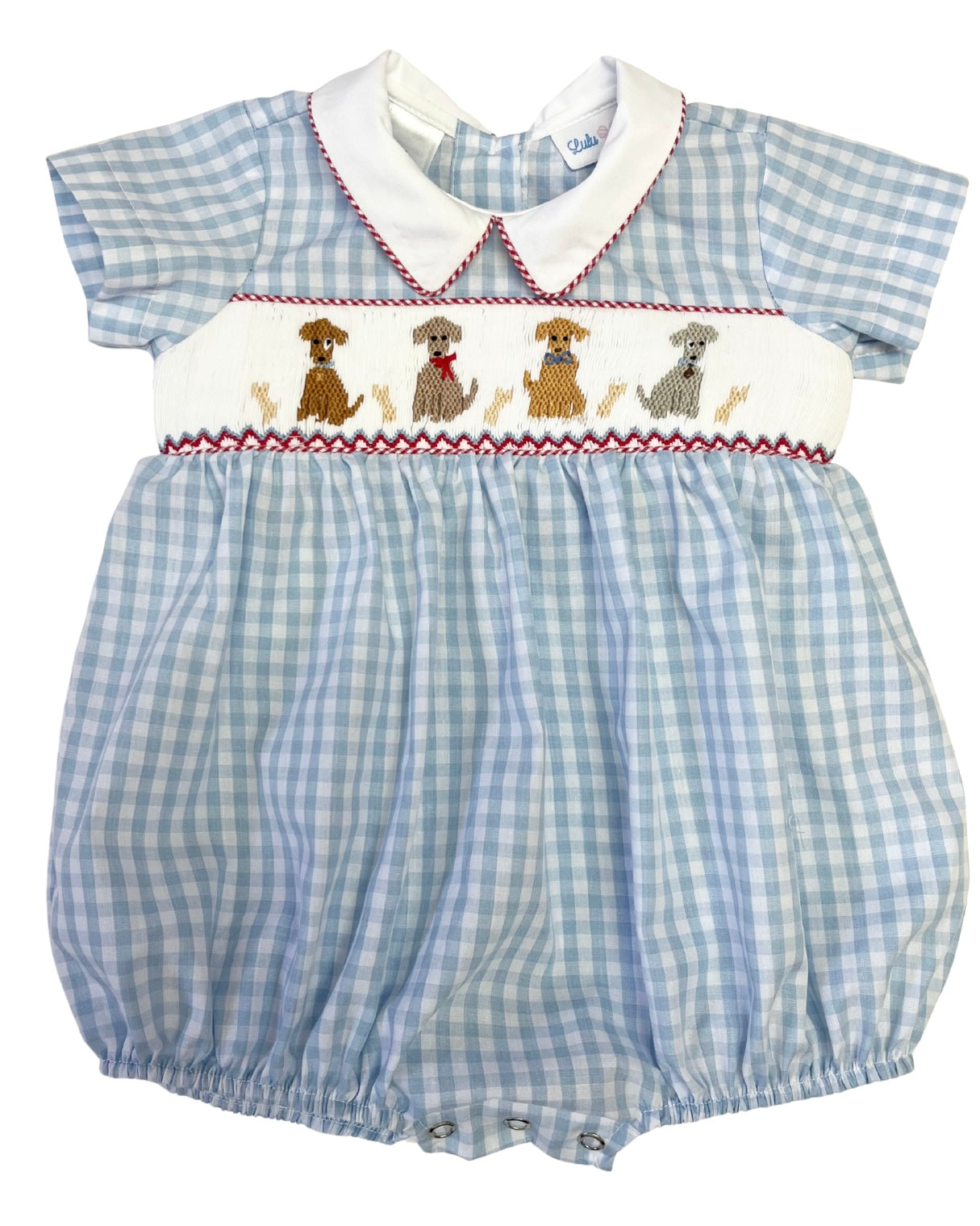 Pups Smocked Collar Bubble