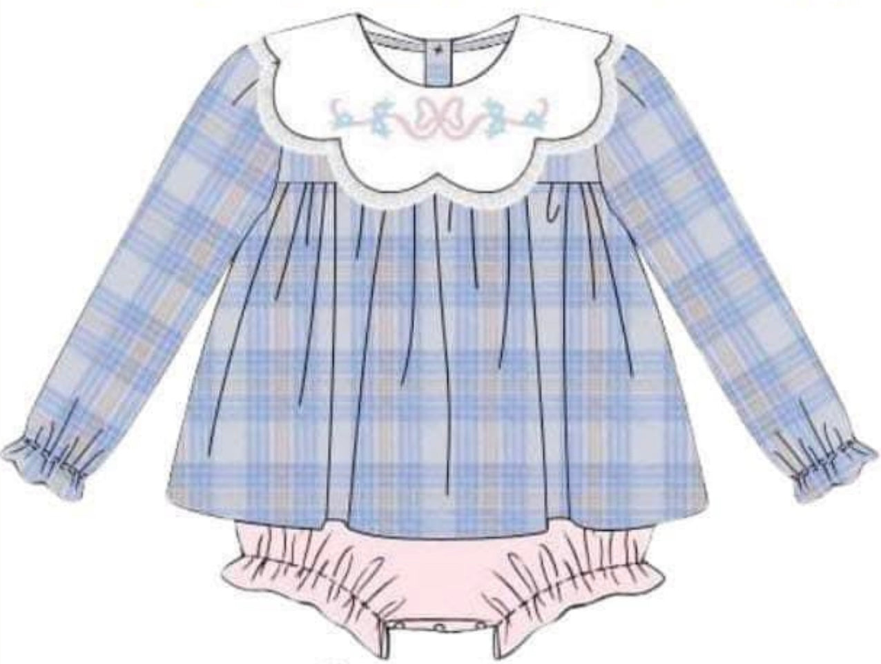 GIRLS PREPPY IN PLAID BLOOMER SET