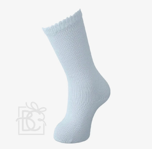 Perlé Scottish Yarn Knee High Socks - Sky Blue