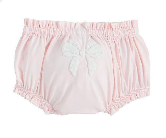 Pink Boucle Bow Diaper Cover
