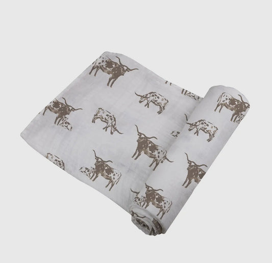 Texas Longhorn Bamboo Swaddle