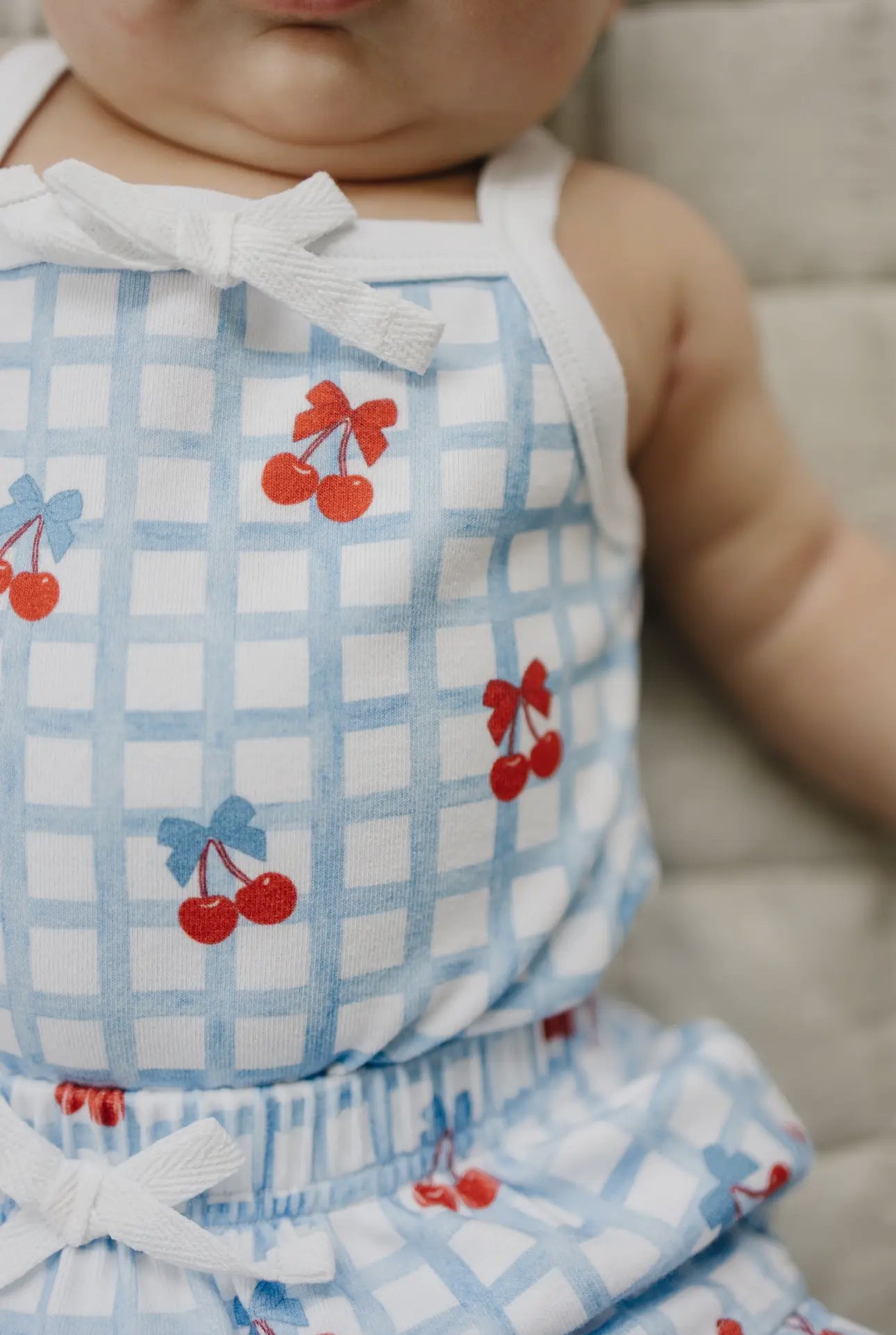 Gingham | Cherry Shorts Set