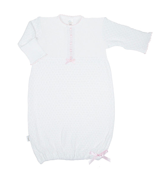 LONG SLEEVE EYELET GOWN